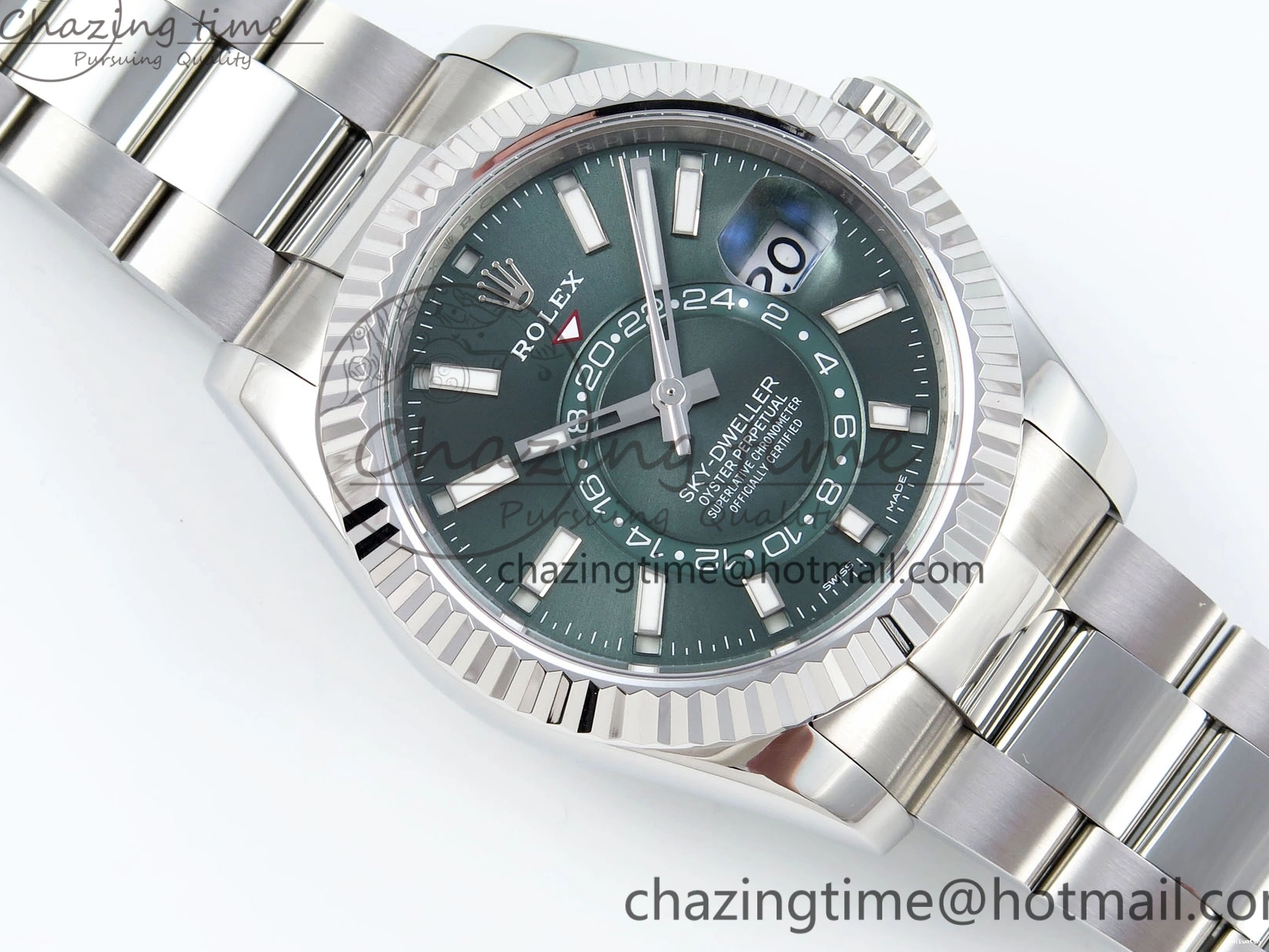 Sky-Dweller SS Green ZF 1:1 Bracelet A2824 326934 Best 904L SS on Edition Dial 0512
